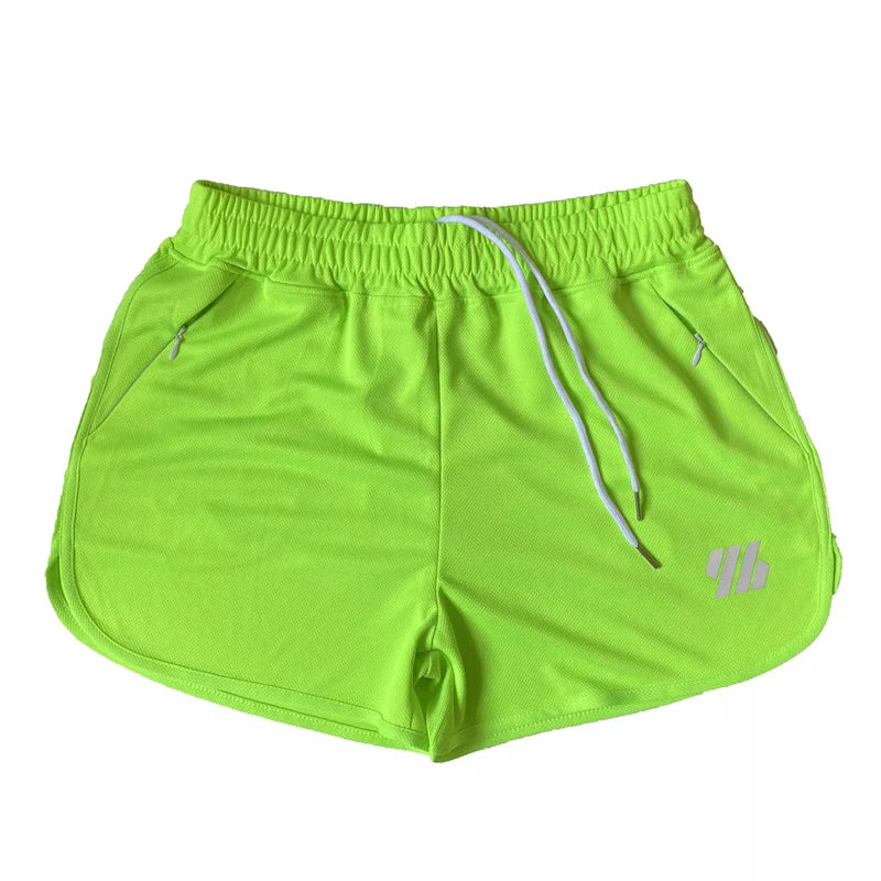 2024 Summer Breathable Three-Point Beach Shorts Men'S Elastic Gym Fitness Training Shorts Sports Zipper Pocket Mesh Men Shorts
