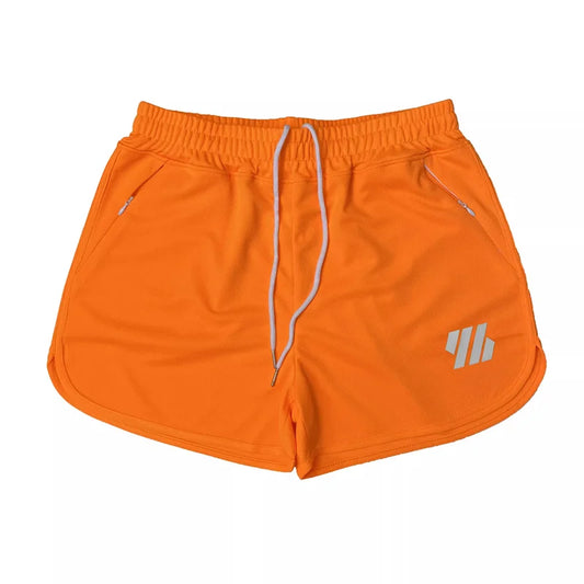 2024 Summer Breathable Three-Point Beach Shorts Men'S Elastic Gym Fitness Training Shorts Sports Zipper Pocket Mesh Men Shorts