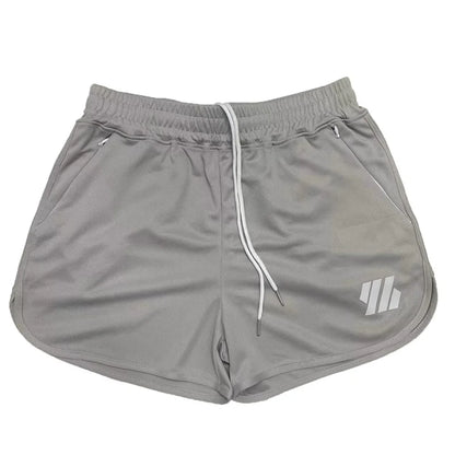 2024 Summer Breathable Three-Point Beach Shorts Men'S Elastic Gym Fitness Training Shorts Sports Zipper Pocket Mesh Men Shorts